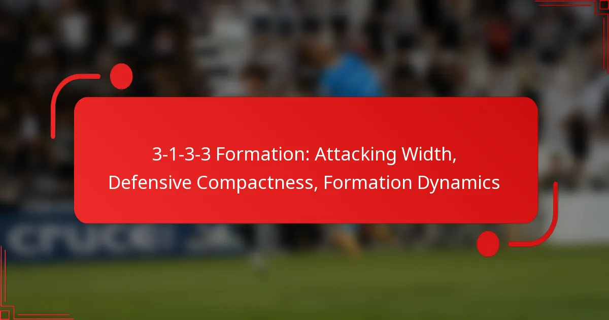 3-1-3-3 Formation: Attacking Width, Defensive Compactness, Formation Dynamics
