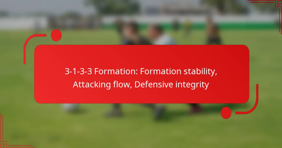 3-1-3-3 Formation: Formation stability, Attacking flow, Defensive integrity