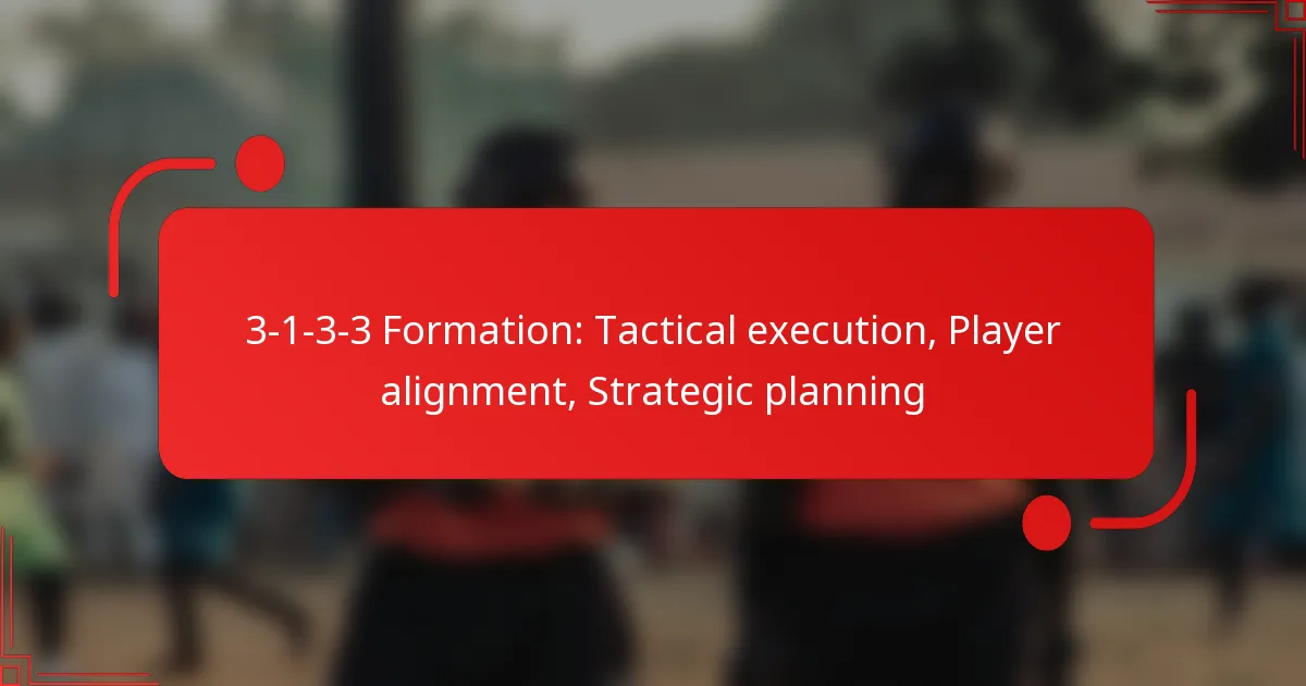3-1-3-3 Formation: Tactical execution, Player alignment, Strategic planning