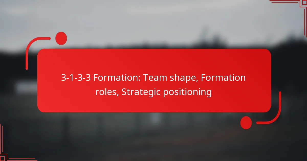 3-1-3-3 Formation: Team shape, Formation roles, Strategic positioning