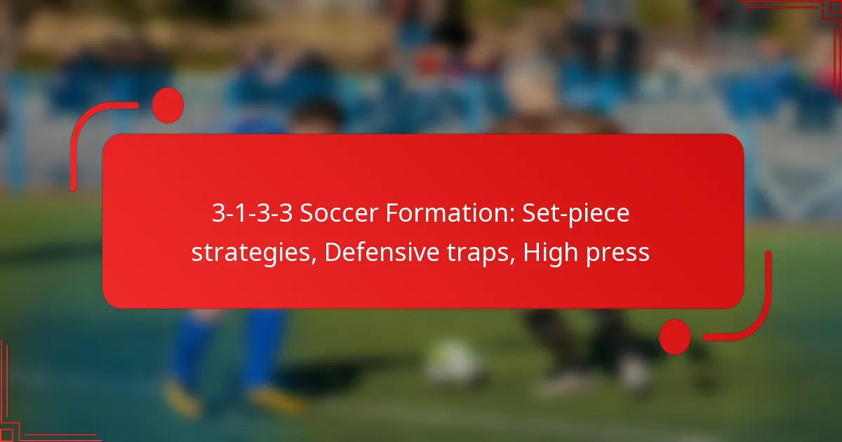 3-1-3-3 Soccer Formation: Set-piece strategies, Defensive traps, High press