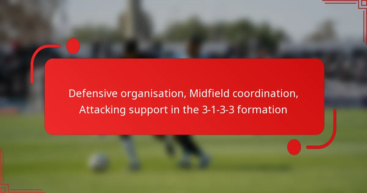 Defensive organisation, Midfield coordination, Attacking support in the 3-1-3-3 formation