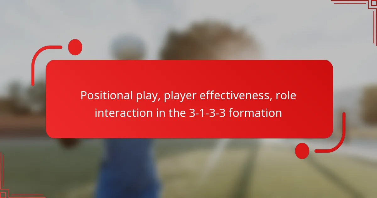 Positional play, player effectiveness, role interaction in the 3-1-3-3 formation