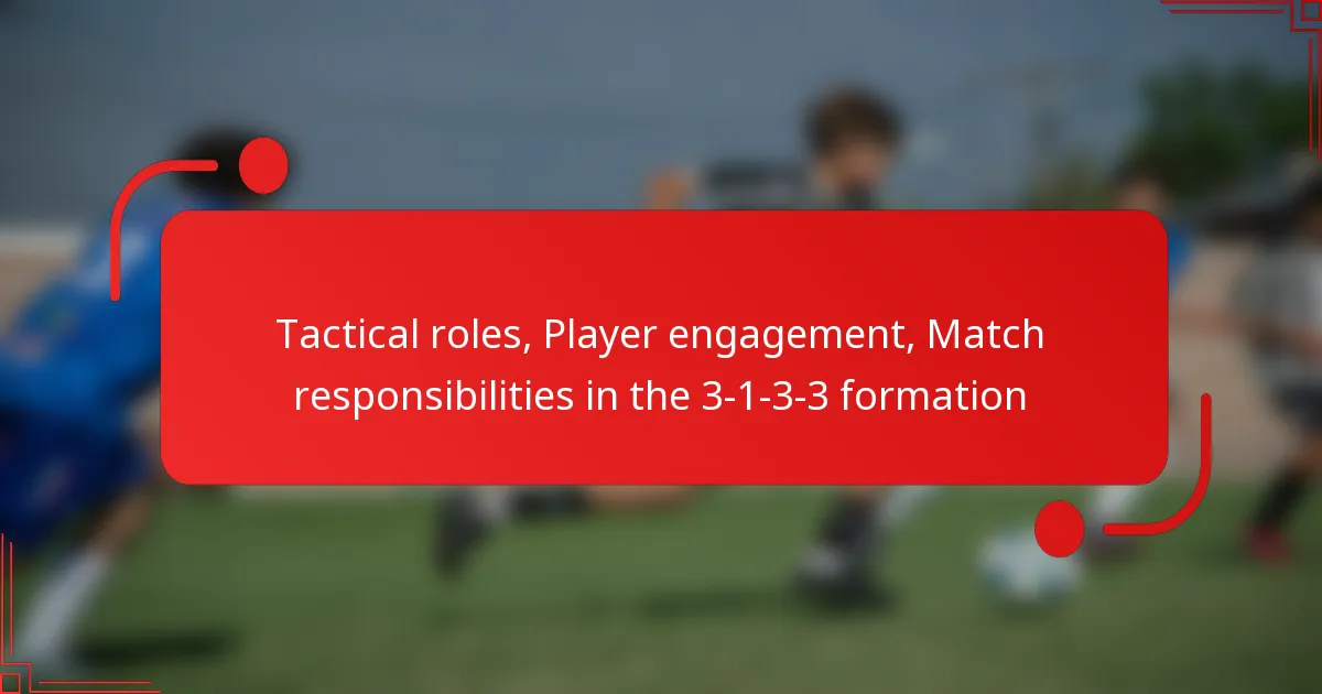 Tactical roles, Player engagement, Match responsibilities in the 3-1-3-3 formation