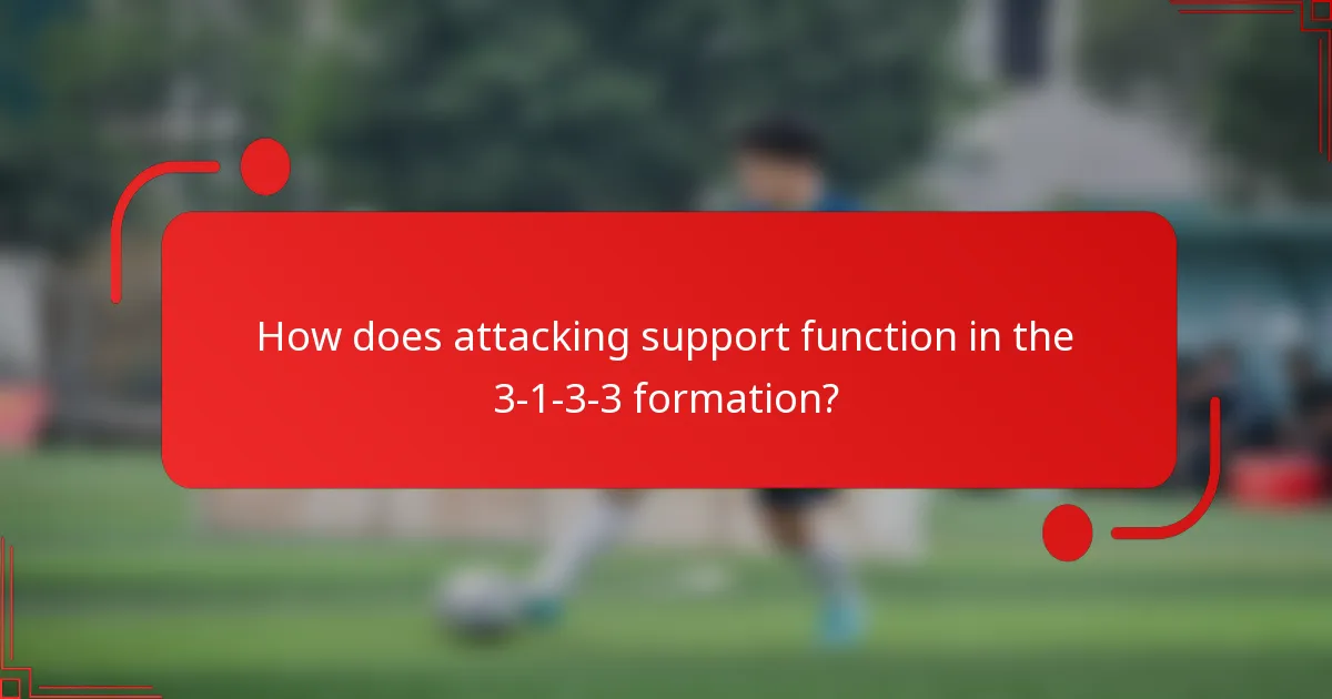 How does attacking support function in the 3-1-3-3 formation?