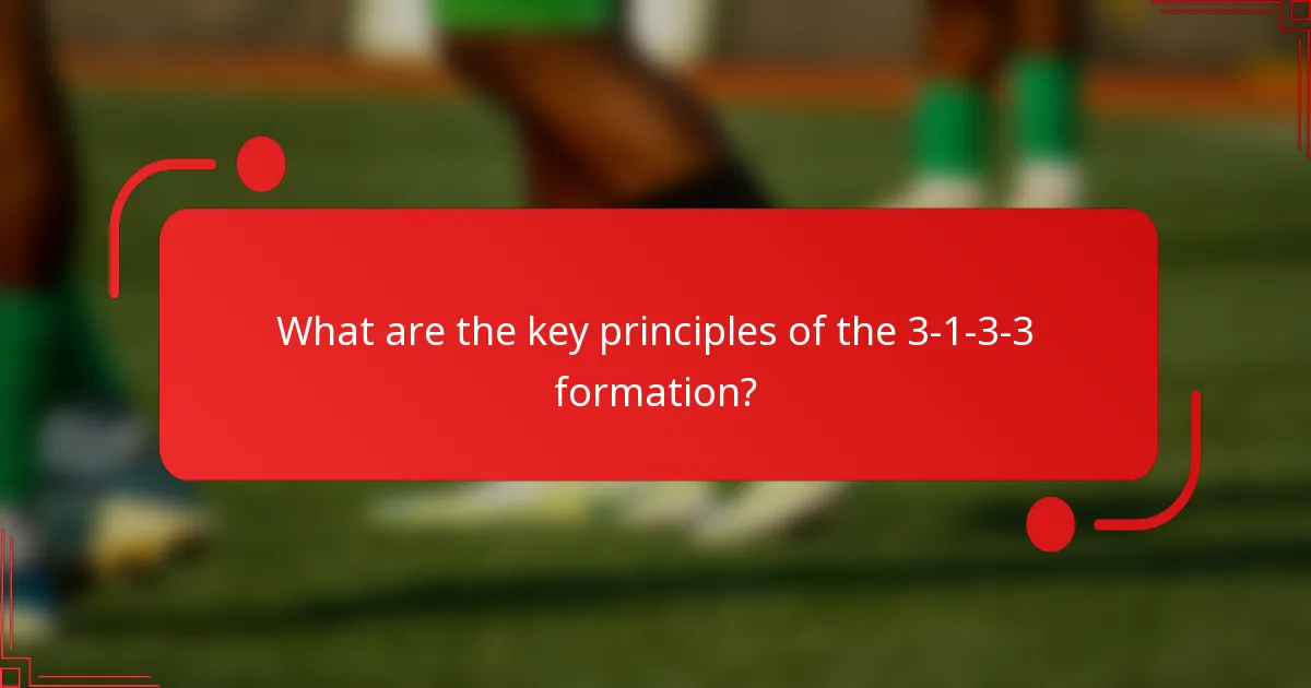 What are the key principles of the 3-1-3-3 formation?