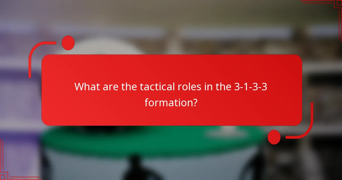 What are the tactical roles in the 3-1-3-3 formation?