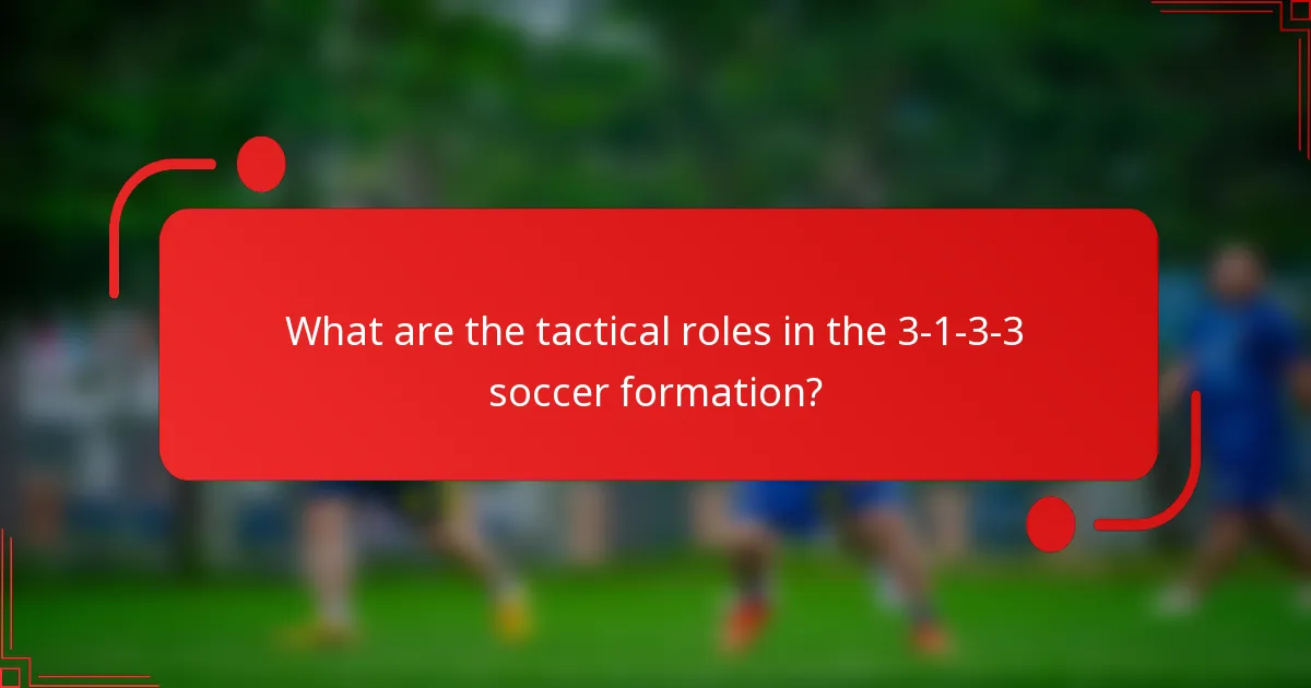 What are the tactical roles in the 3-1-3-3 soccer formation?
